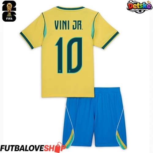 Dres Brazília Vinicius Junior #10 Domáci pre deti MS 2026 Krátky Rukáv (+ trenírky)